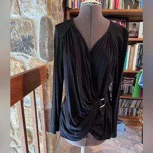 Cache black knit top